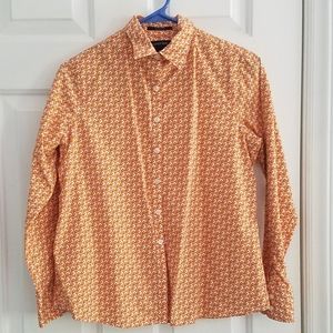 Lands End No Iron Supima Orange and Pink